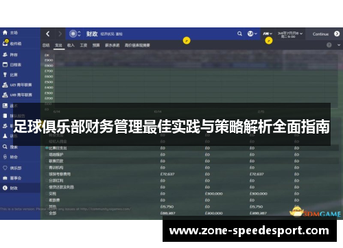 足球俱乐部财务管理最佳实践与策略解析全面指南 足球俱乐部财务管理最佳实践与策略解析全面指南